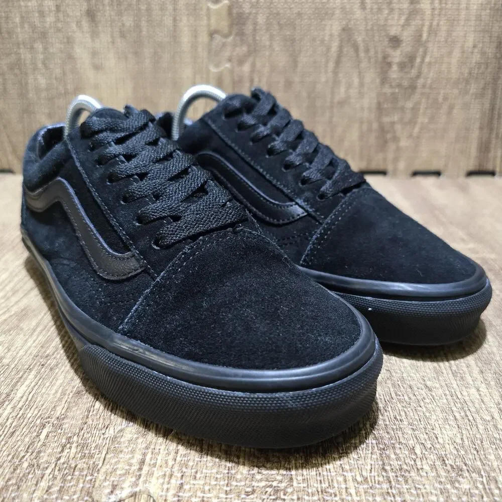 Vans Old Skool Triple Black Suede Sneakers Womens 7.5 Mens 6 Shoes